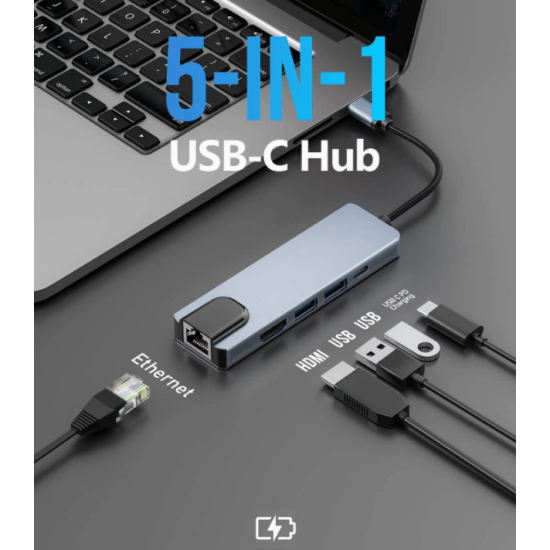 HUB USB 3.0 Tipo C HDMI, Gigabit, LAN, Ethernet, para Macbook y Dell, USB-C, Nuevo