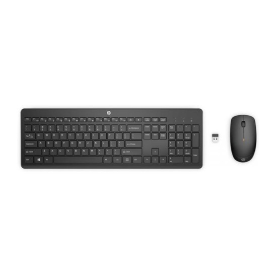 Kit Teclado y Ratón HP 235 Wireless KB+DNGL+Mouse Español, USB, Negro, Nuevo