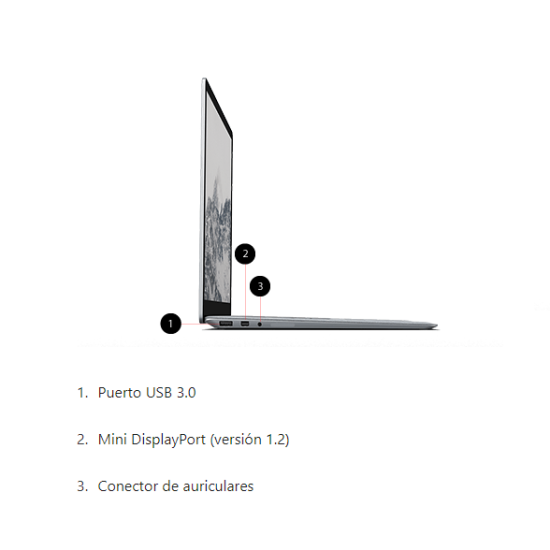 Microsoft Surface Laptop 1 i7 8GB 256GB Táctil 13.5" Plata