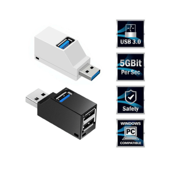 Multiplicador HUB USB 3.0 mini portatil 3 puertos USB 