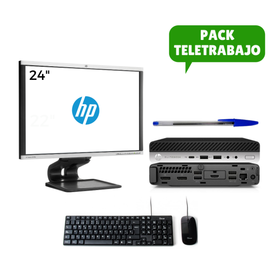 Pack Teletrabajo: Monitor 24", Mini PC i5, Teclado y Ratón