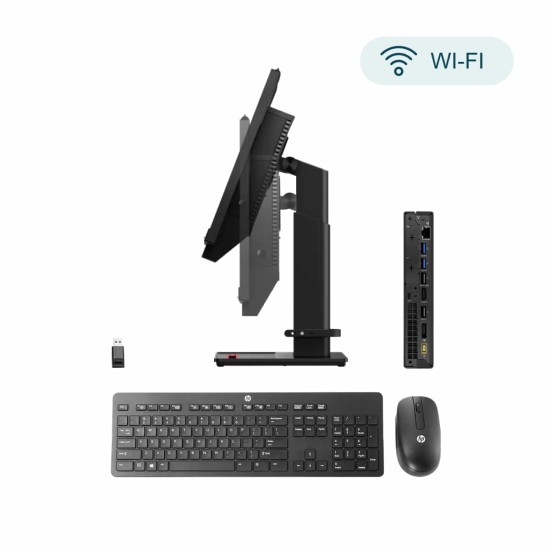 Pack Lenovo AIO Tiny i5 8500T + Monitor 21,5" + Teclado HP
