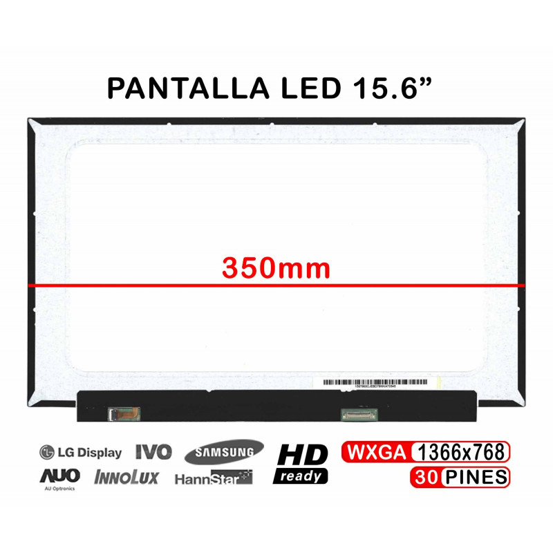 Dalle ecran 15.6 LED type B156XTN08.1 HW2A 1366x768 30pin 350mm sans
