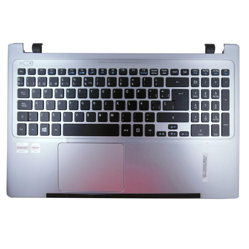 TECLADO COMPLETO CON CARCASA FRONTAL PARA PORTÁTIL ACER ASPIRE V5-571 V5-551 PLATEADA TECLADO COMPLETO CON CARCASA FRONTAL PARA PORTÁTIL ACER ASPIRE V5-571 V5-551 PLATEADA