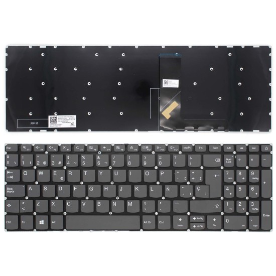TECLADO PARA PORTÁTIL LENOVO IDEAPAD 320-15ABR 320-15IAP 320-15AST 320-15IKB GRIS WIN8 SIN MARCO TECLADO PARA PORTÁTIL LENOVO IDEAPAD 320-15ABR 320-15IAP 320-15AST 320-15IKB GRIS WIN8 SIN MARCO