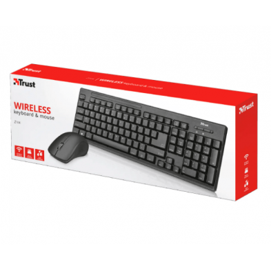 Trust ZIVA Teclado + Ratón inalámbrico Negro, Nuevo