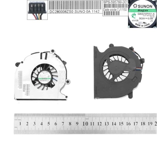 VENTILADOR CPU PARA PORTÁTIL HP ELITEBOOK 8540W 8540P GB0575PHV1-A VENTILADOR CPU PARA PORTÁTIL HP ELITEBOOK 8540W 8540P GB0575PHV1-A