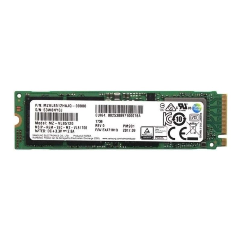 Disco Samsung SSD M.2 PCIe Gen3 x4 NVMe 512GB 2280 (PM981), A+