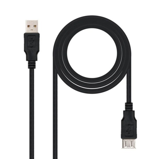 Cable USB 3.0 Tipo A Macho-Hembra 1,8M - USB carga y datos, Negro - 1º Calidad, A+