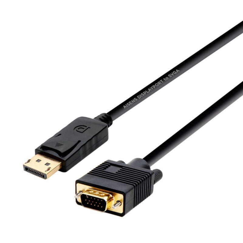 AISENS Cable Displayport a VGA 2m, Negro