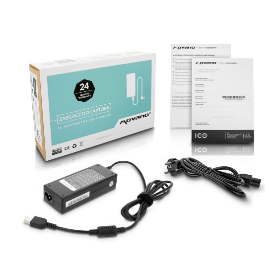 Cargador Movano para Lenovo Yoga | 20V 4.5A 90W Square Pin