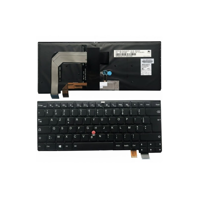 Teclado Lenovo T460s T470s AZERTY francés ISO | Compatible