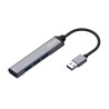 HUB USB Aisens A106-0540, 4 Puertos USB 3.0 Hembra, Gris, 10 cm
