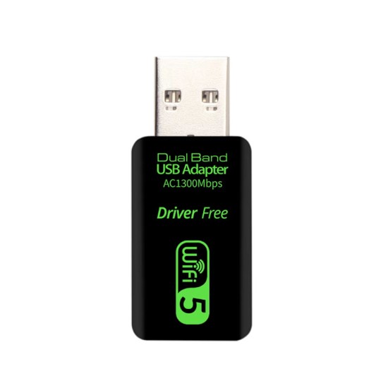 Adaptador USB WiFi AC1300 Dual Band · 5GHz Alta Velocidad