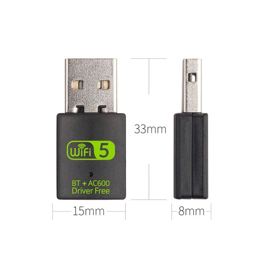 Adaptador USB WiFi AC600 + Bluetooth · Dual Band 2.4GHz y 5GHz