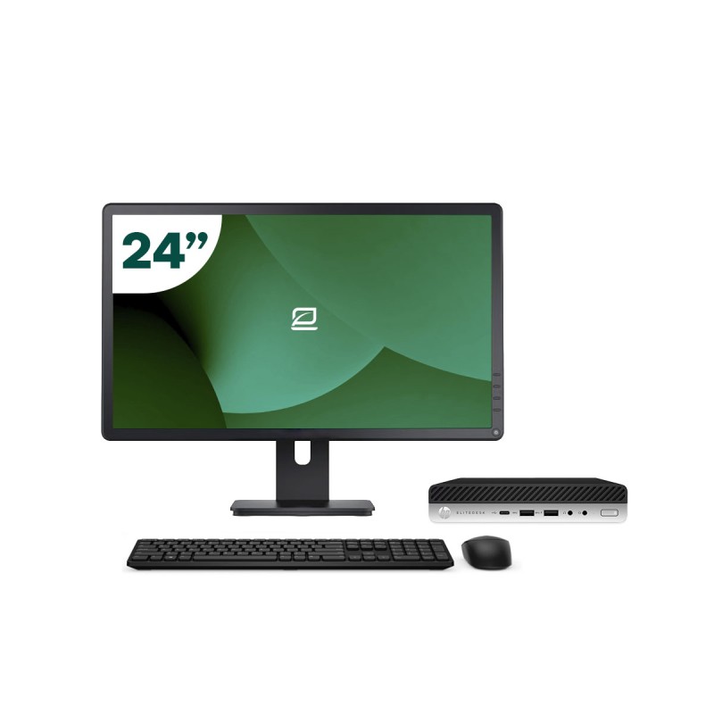 Pack HP 800 G4 Mini i5 8500T + Monitor 24" + Teclado/Ratón + WiFi USB