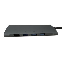 Hub USB Tipo C 10 en 1 con HDMI VGA RJ45 Gigabit