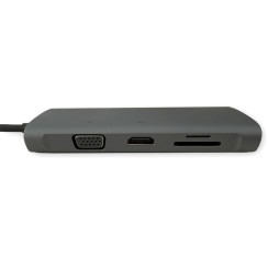 Hub USB-C 10 en 1 HDMI VGA RJ45 Gigabit y USB 3.0