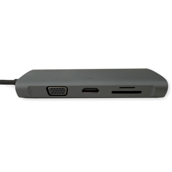 Hub USB-C 10 en 1 HDMI VGA RJ45 Gigabit y USB 3.0