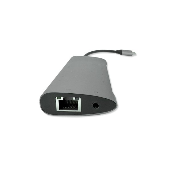 Hub USB-C 10 en 1 HDMI VGA RJ45 Gigabit y USB 3.0