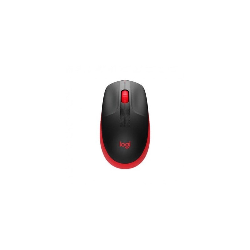 Logitech M190 Wireless Rojo Ratón Inalámbrico Ergonómico