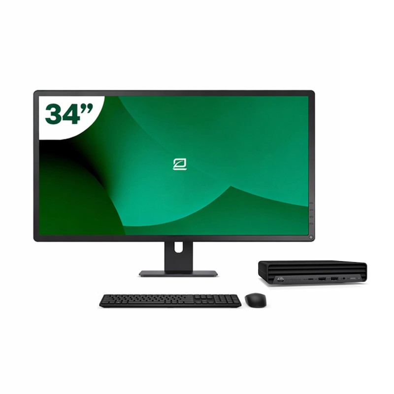 Pack HP 800 G6 Mini i5 10500T + Monitor 34" + Teclado/Ratón + WiFi USB