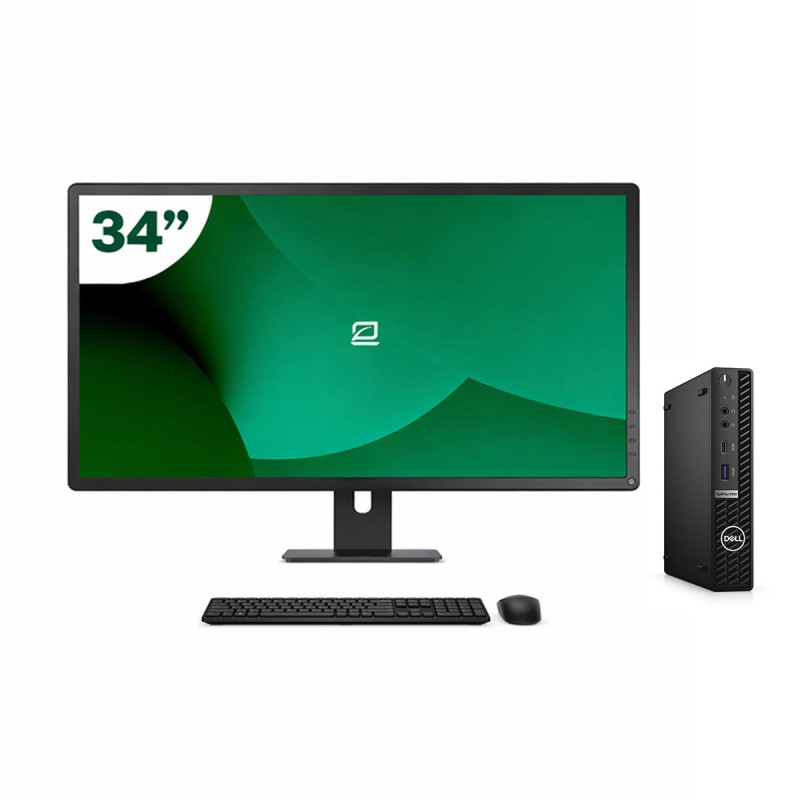 Pack Dell 5090 Micro i5 11500T + Monitor 34" + Teclado/Ratón + WiFi USB