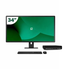 Pack HP 600 G6 Mini i5 10500T + Monitor 34" + Teclado/Ratón + WiFi USB