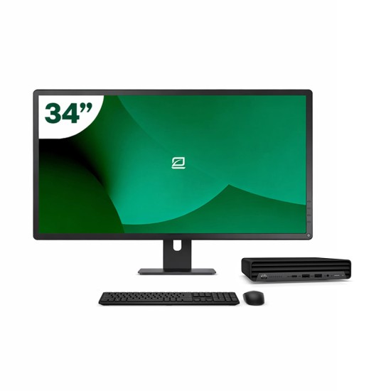 Pack HP 600 G6 Mini i5 10500T + Monitor 34" + Teclado/Ratón + WiFi USB