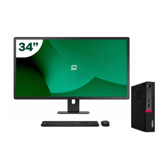 Pack Lenovo M720q Tiny i5 9500T + Monitor 34" + Teclado/Ratón + WiFi USB