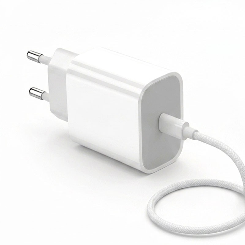 Cargador USB-C PD 20W + Cable USB-C a USB-C Trenzado 1M