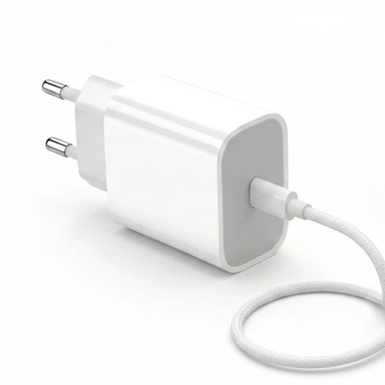Cargador USB-C PD 20W + Cable USB-C a USB-C Trenzado 1M