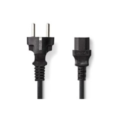 Cable de Alimentación Schuko Tipo F C13, Negro, Nuevo