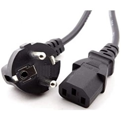 Cable de Alimentación Schuko Tipo F C13, Negro, Nuevo