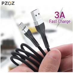 Cable USB Tipo C 1M 3A PZOZ Carga rápida Quick Charge Aluminio