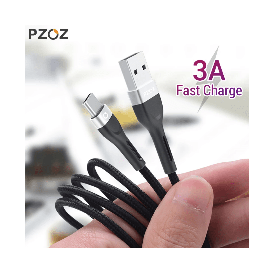 Cable USB Tipo C 1M 3A PZOZ Carga rápida Quick Charge Aluminio