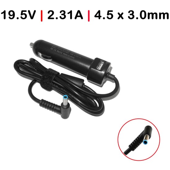 CARGADOR DE COCHE PARA PORTÁTIL HP SPLIT 19.5V 2.31A 4.5 x 3.0MM 45W CARGADOR DE COCHE PARA PORTÁTIL HP SPLIT 19.5V 2.31A 4.5 x 3.0MM 45W
