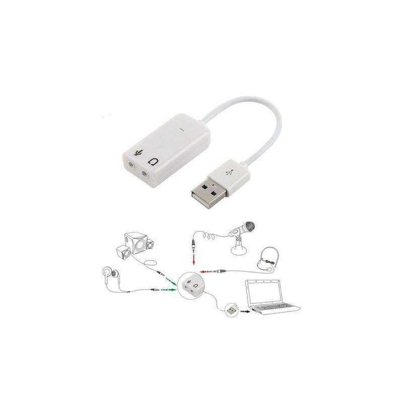 Conector de tarjeta de sonido USB externo 7.1, adaptador de Audio de 3,5mm