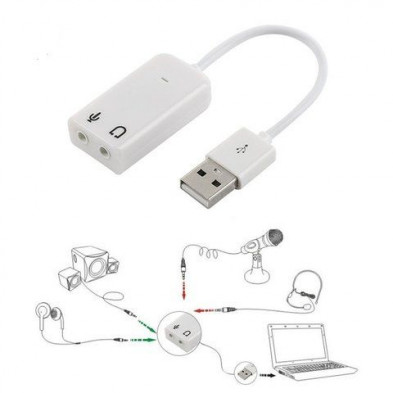 Conector de tarjeta de sonido USB externo 7.1, adaptador de Audio de 3,5mm Conector de tarjeta de sonido USB externo 7.1, adaptador de Audio de 3,5mm