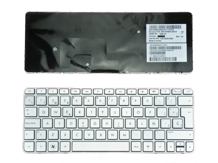 Teclado para HP MINI 210-2000,110-3000 plata con marco plata